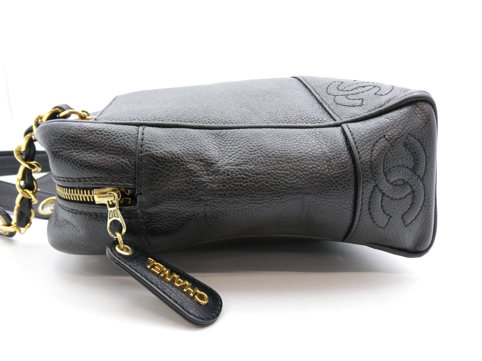 CHANEL Triple Coco Caviar Skin Chain Shoulder Bag