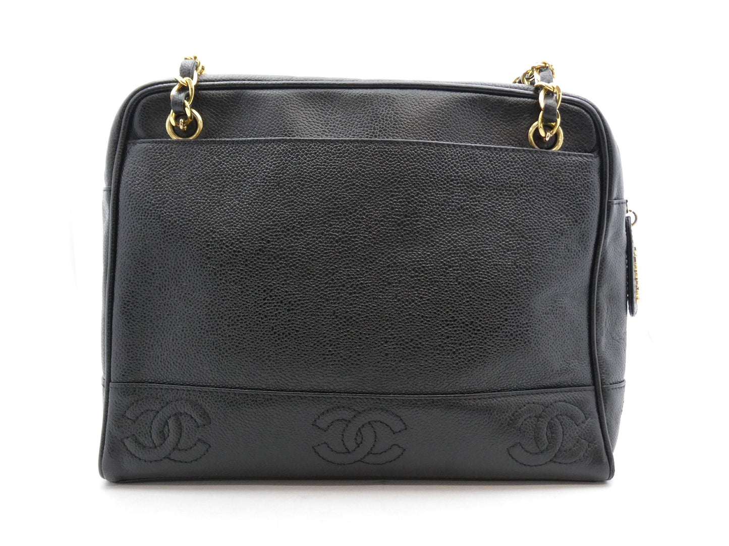 CHANEL Triple Coco Caviar Skin Chain Shoulder Bag