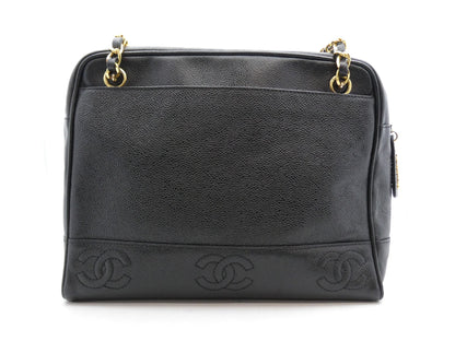 CHANEL Triple Coco Caviar Skin Chain Shoulder Bag