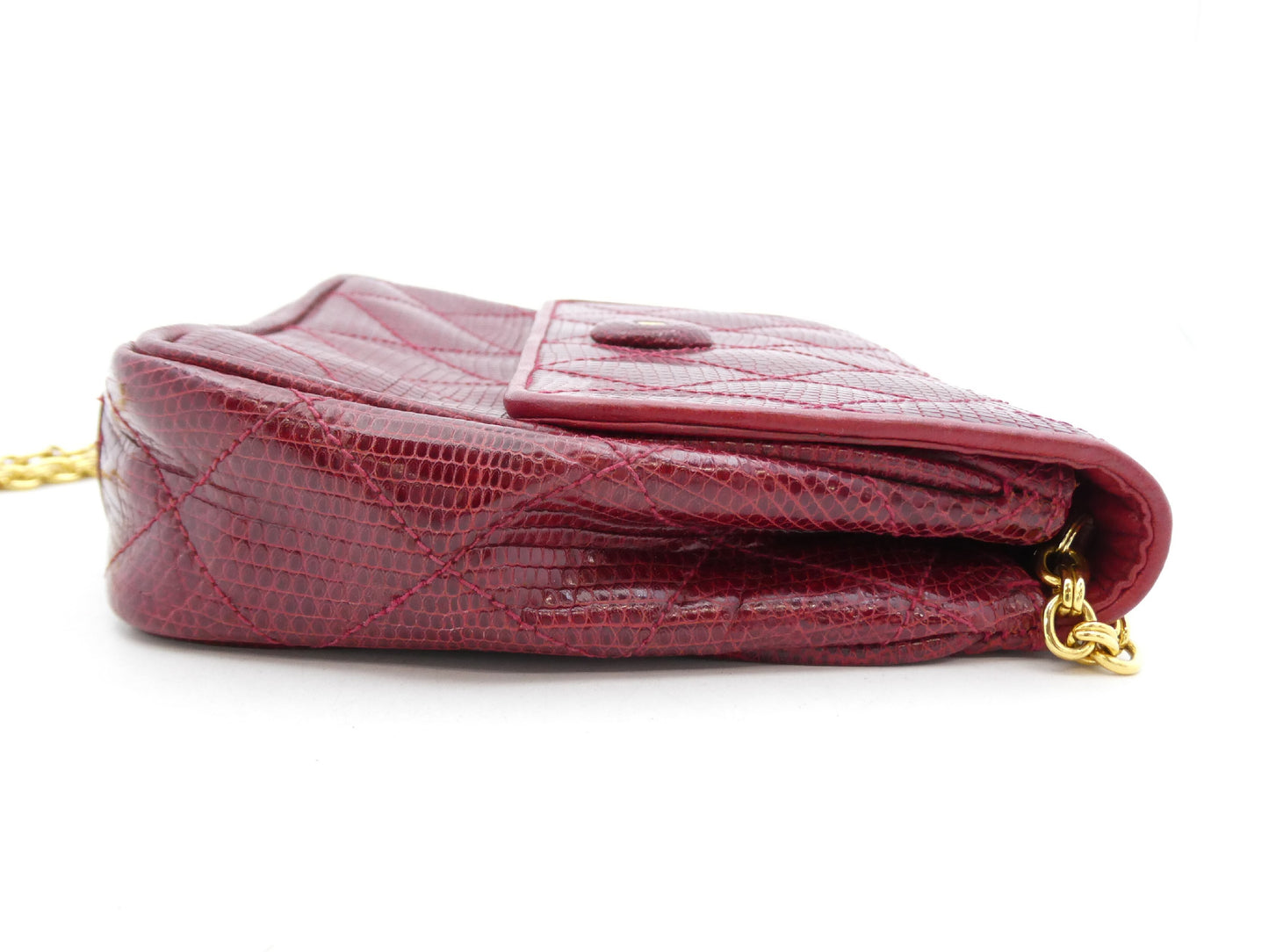 CHANEL Matrasse Lizard Cocomark Chain Shoulder Bag