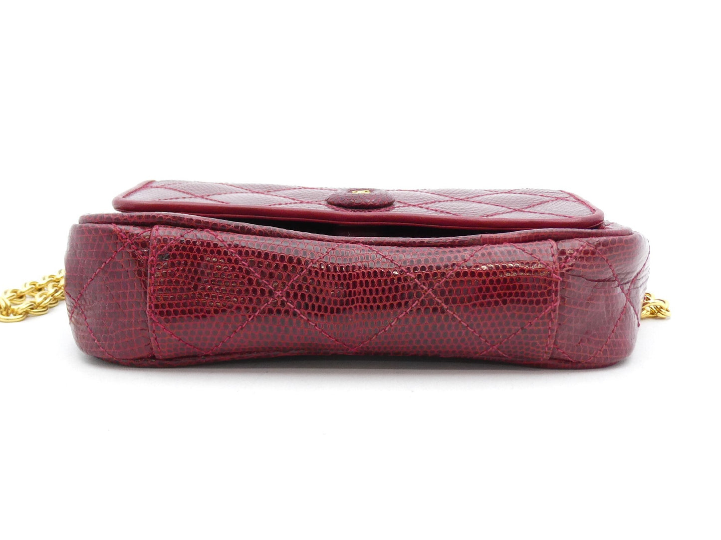 CHANEL Matrasse Lizard Cocomark Chain Shoulder Bag
