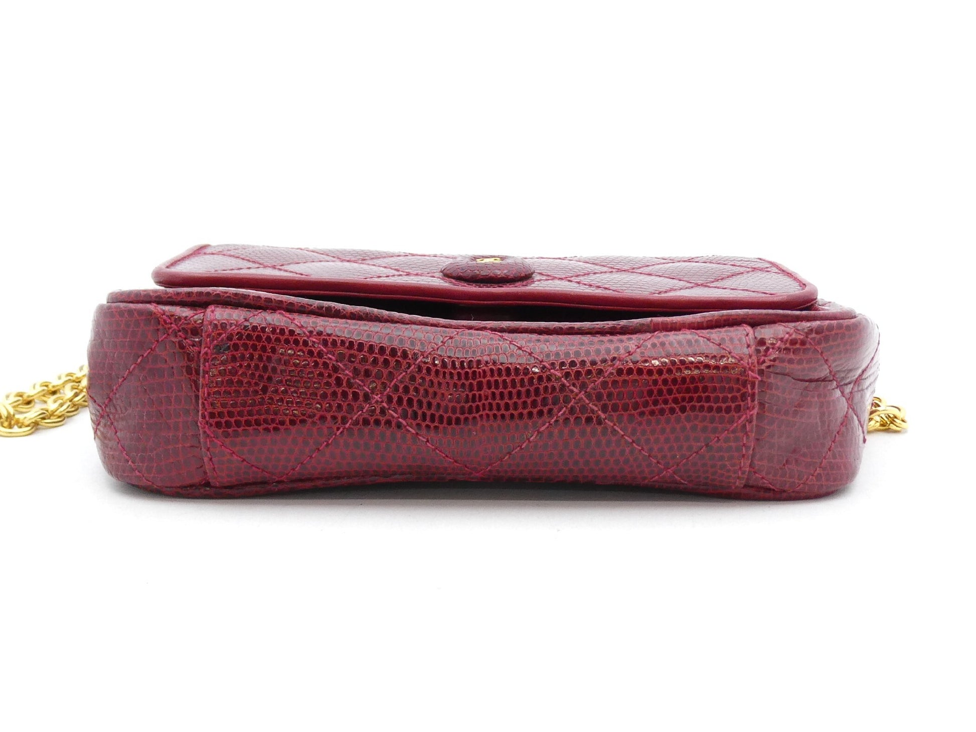 CHANEL Matrasse Lizard Cocomark Chain Shoulder Bag