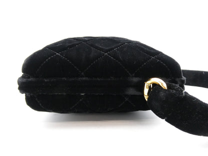 CHANEL Matrasse Velor Cocomark Mouth Mouth Handbag