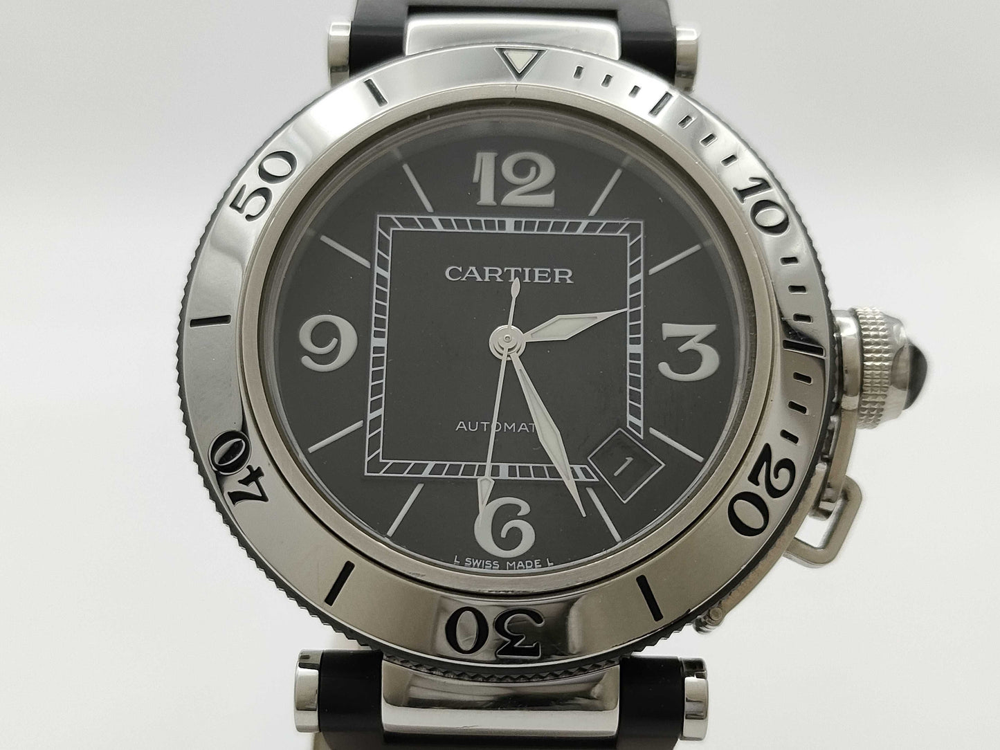 Cartier Pasha W31077U2 2790 467314NX Automatic Black Dial Men's Watch