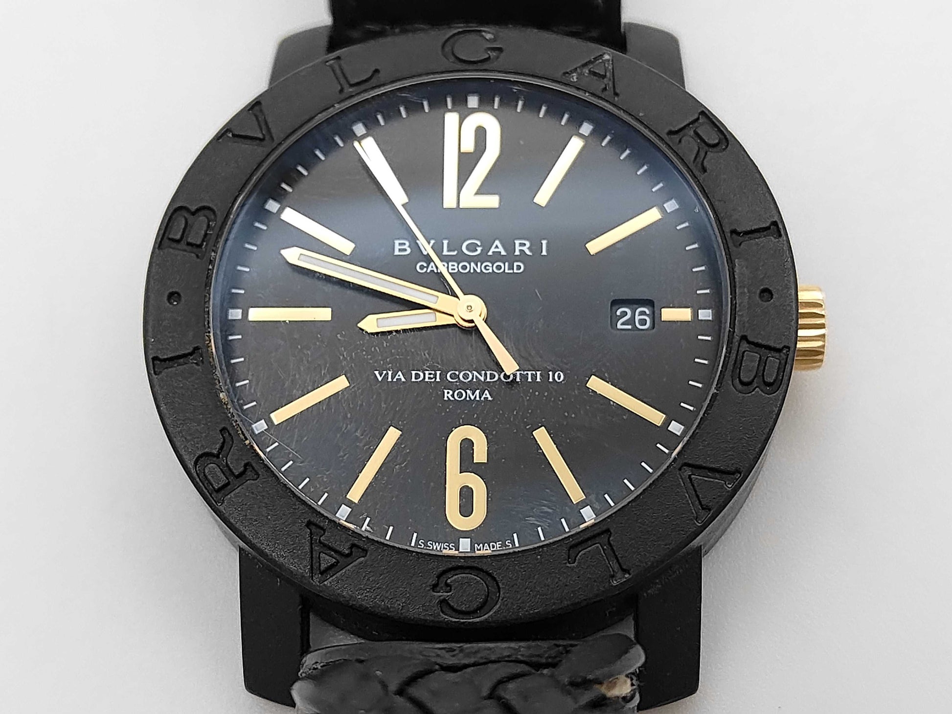 BVLGARI BB40CL 1884 Automatic Black Dial Men's Watch