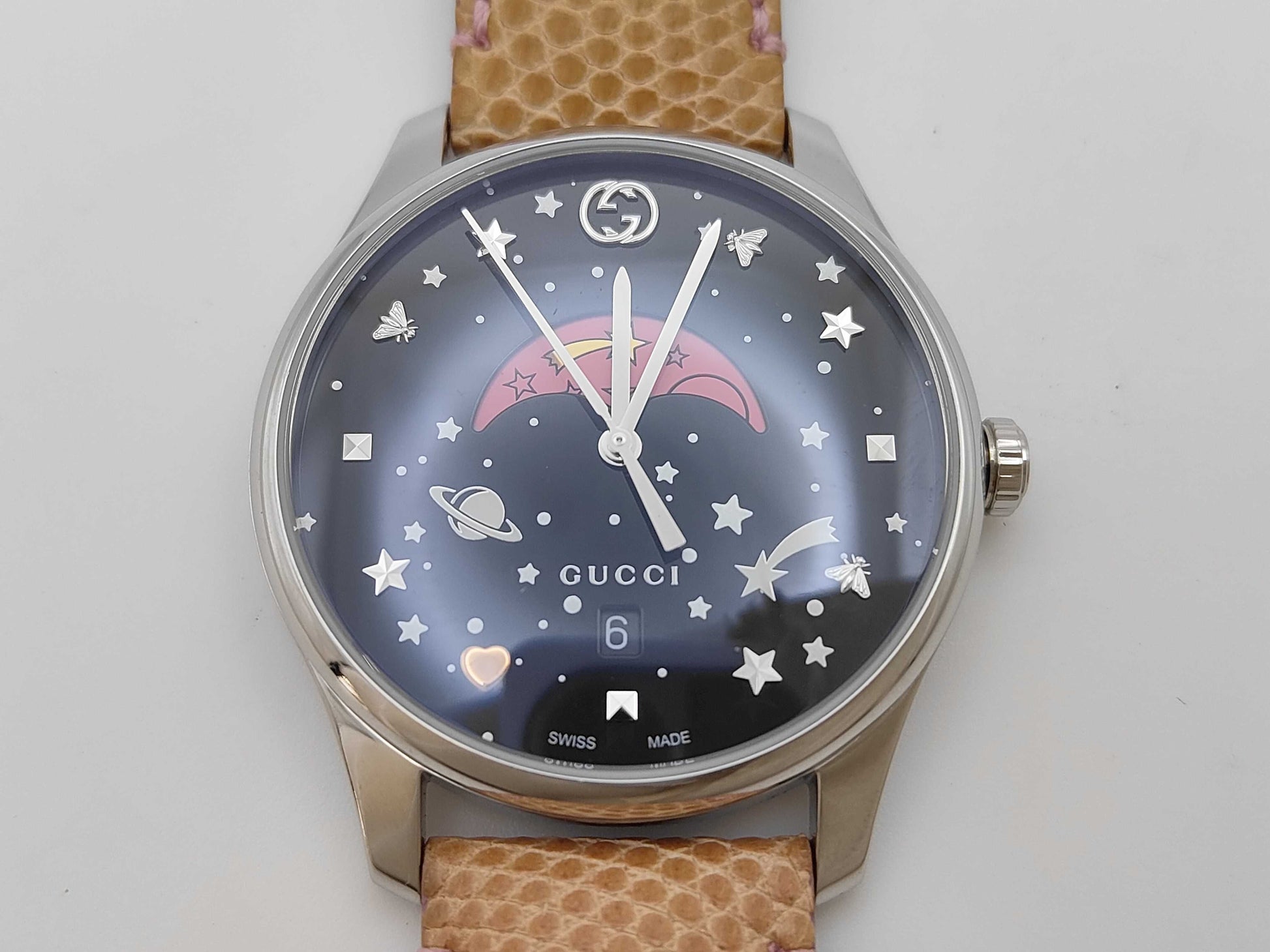 GUCCI G Timeless Moon Phase 126.4 17380844 Quartz Black Dial Immovable Men's Watch