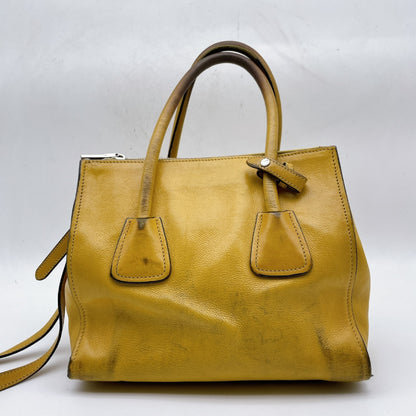 PRADA Triangle Logo Leather with White Tag 2WAY Shoulder Bag Handbag