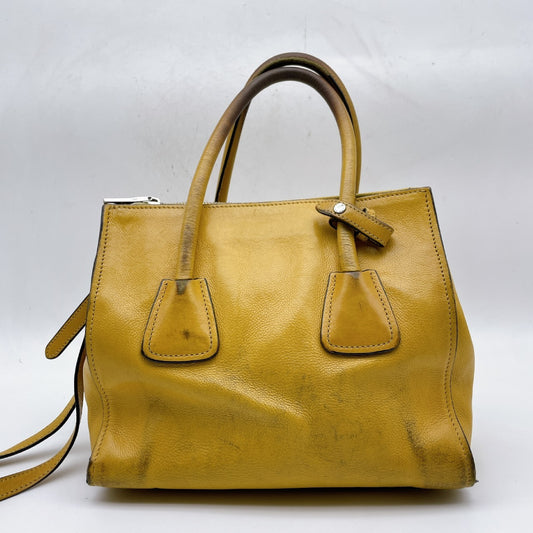 PRADA Triangle Logo Leather with White Tag 2WAY Shoulder Bag Handbag