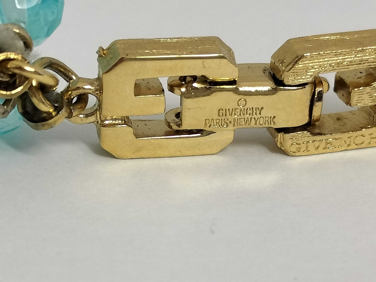 GIVENCHY Givenchy Necklace Beaded Pearl Colored Stone Blue Necklace