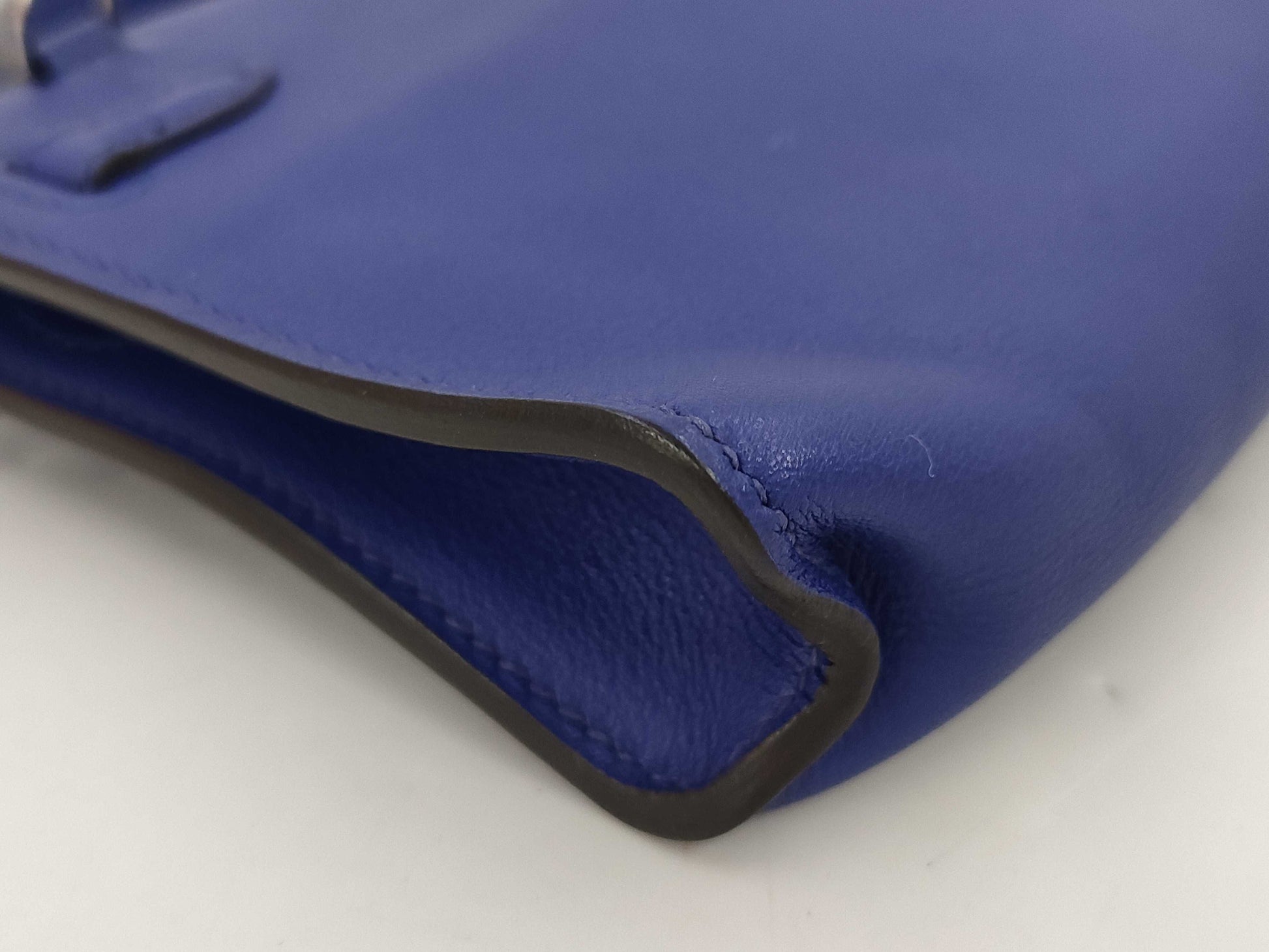 HERMES Tiny Kelly Swift Blue Electric Handbag