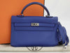 HERMES Tiny Kelly Swift Blue Electric Handbag