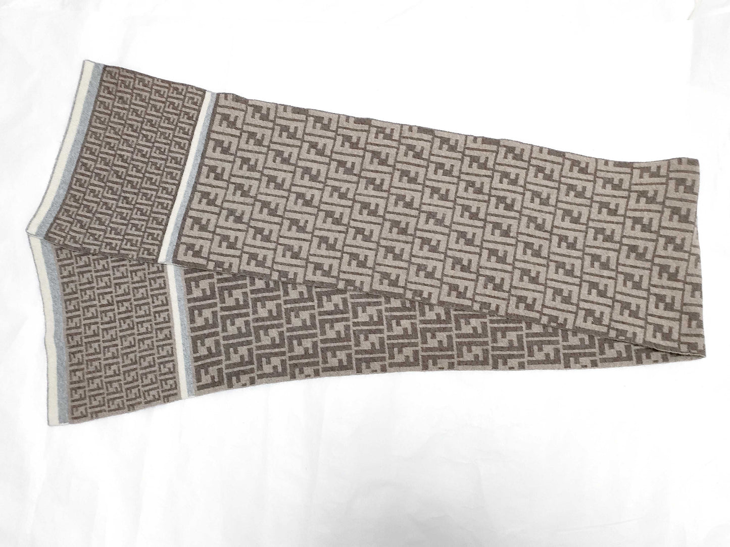 FENDI Zucca Pattern Fendi Zucca Muffler Beige Muffler