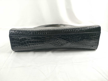 Yves Saint Laurent Handbag Croco-Embossed Black Handbag