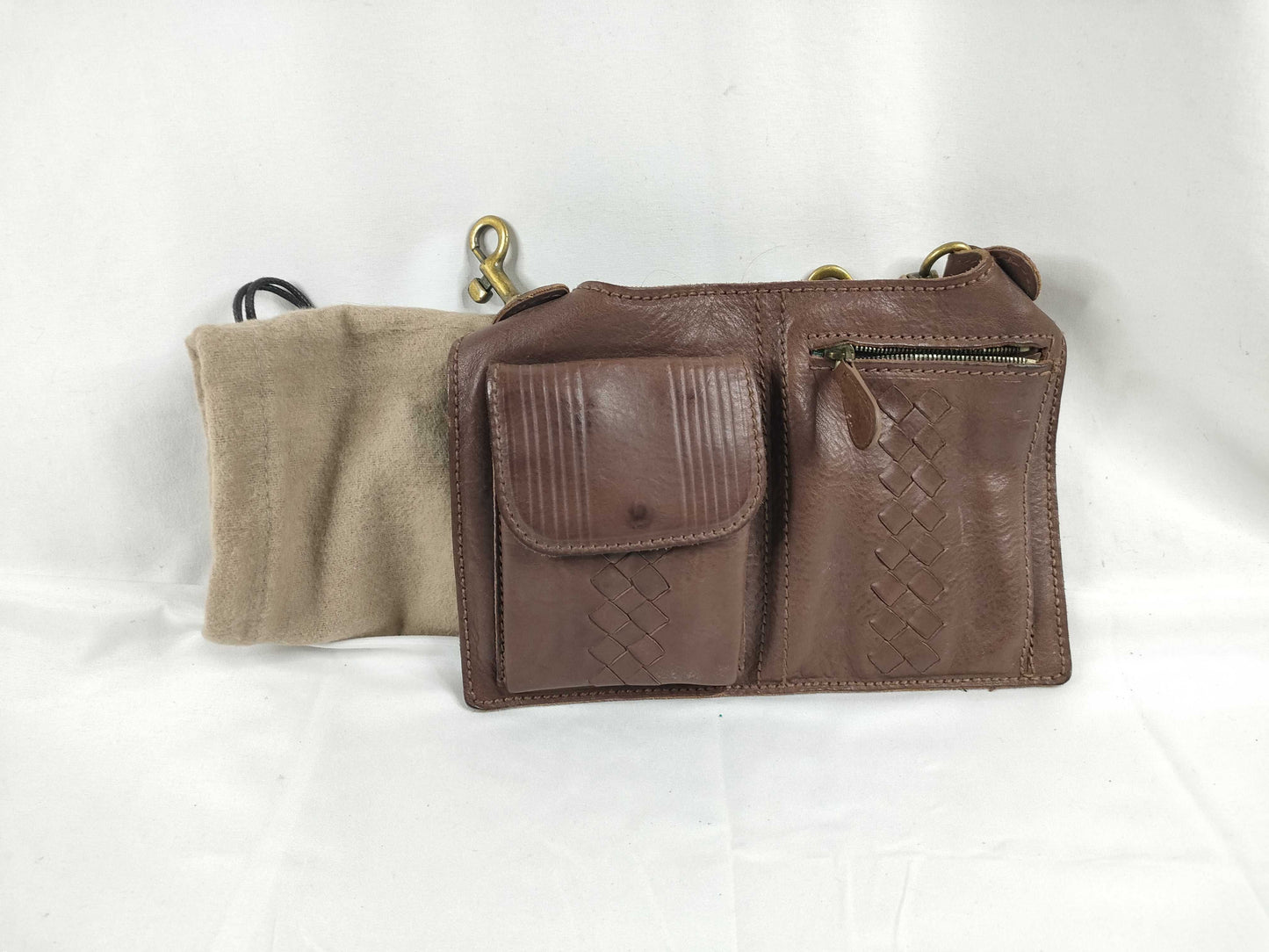 BOTTEGA VENETA Intrecciato Pouch Brown Pouch
