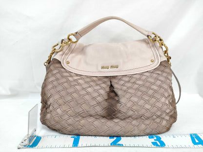 Miu Miu Miu 2WAY Handbag with Long Strap Turnlock Pink Shoulder Bag