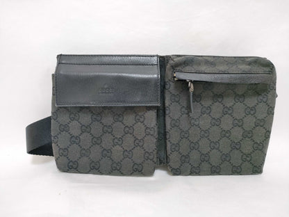 GUCCI GG Canvas Gucci GG Canvas Shoulder Bag Black Waist Bag