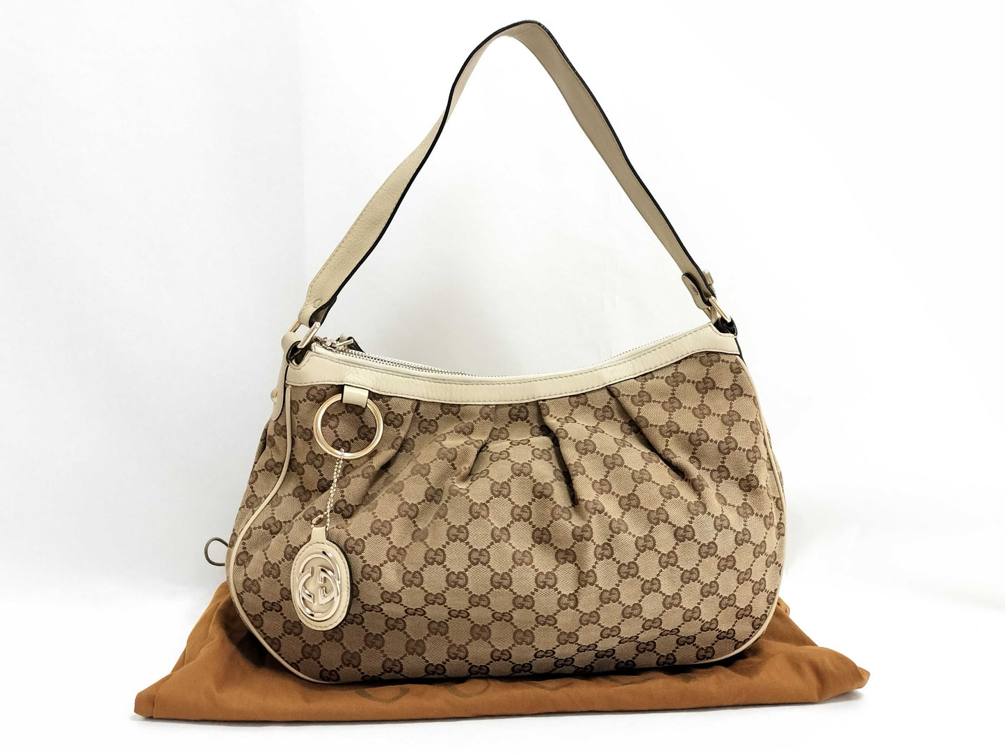 GUCCI GG Canvas Gucci GG Canvas One Shoulder Bag White Shoulder Bag