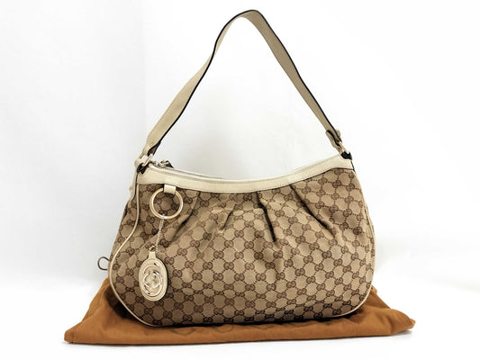 GUCCI GG Canvas Gucci GG Canvas One Shoulder Bag White Shoulder Bag