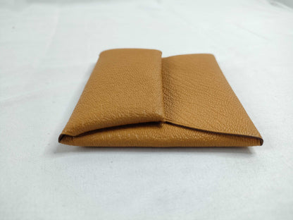 HERMES Bastia Orange □P Engraved Box Coin Case