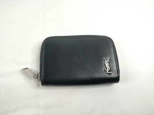 SAINT LAURENT YSL Logo Coin Case Black Coin Case