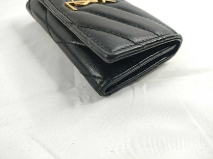 SAINT LAURENT YSL Logo 4-Row Key Case Black Key Case Keychain