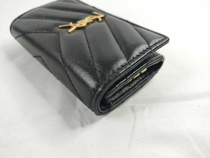 SAINT LAURENT YSL Logo 4-Row Key Case Black Key Case Keychain