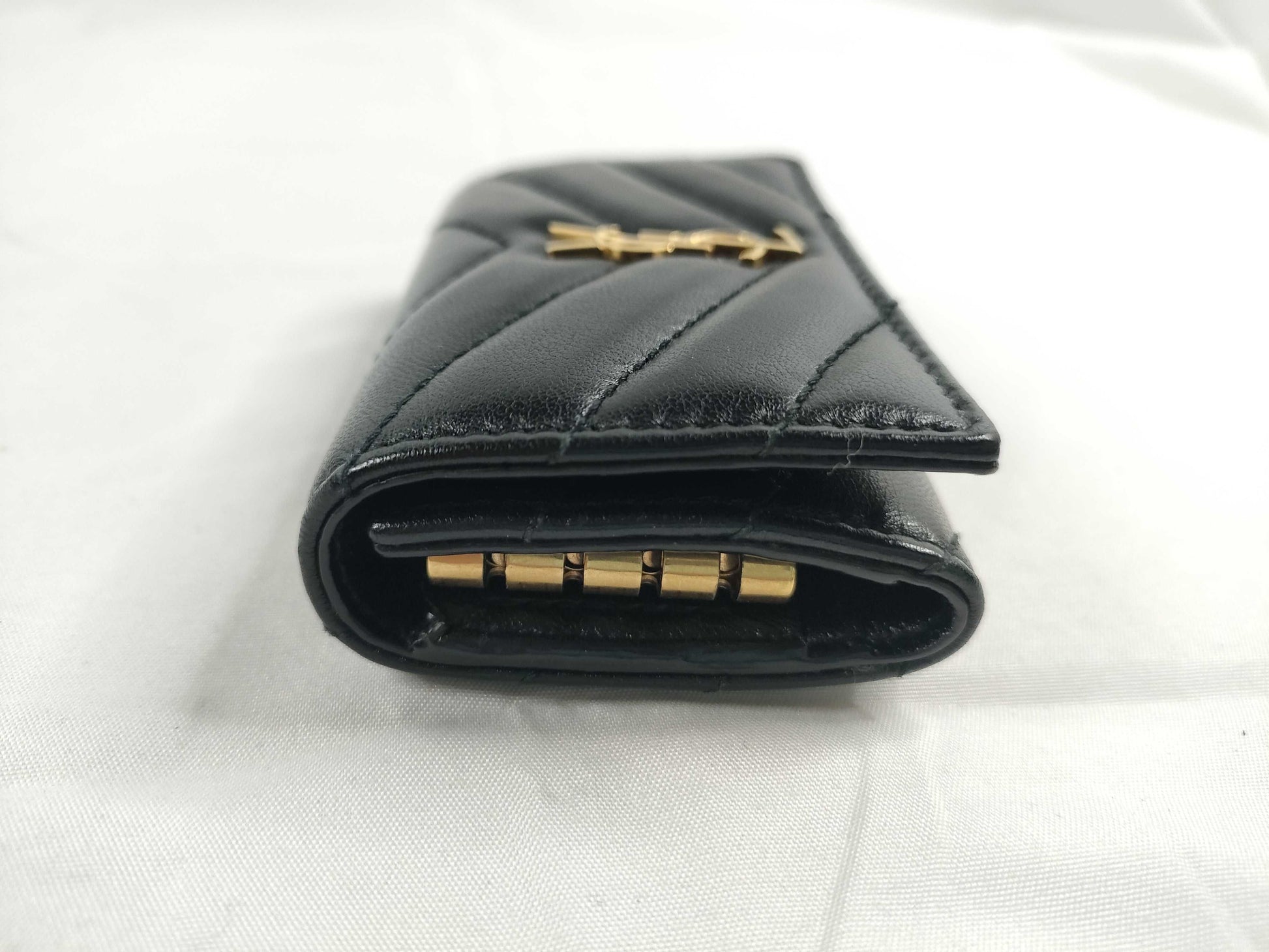SAINT LAURENT YSL Logo 4-Row Key Case Black Key Case Keychain