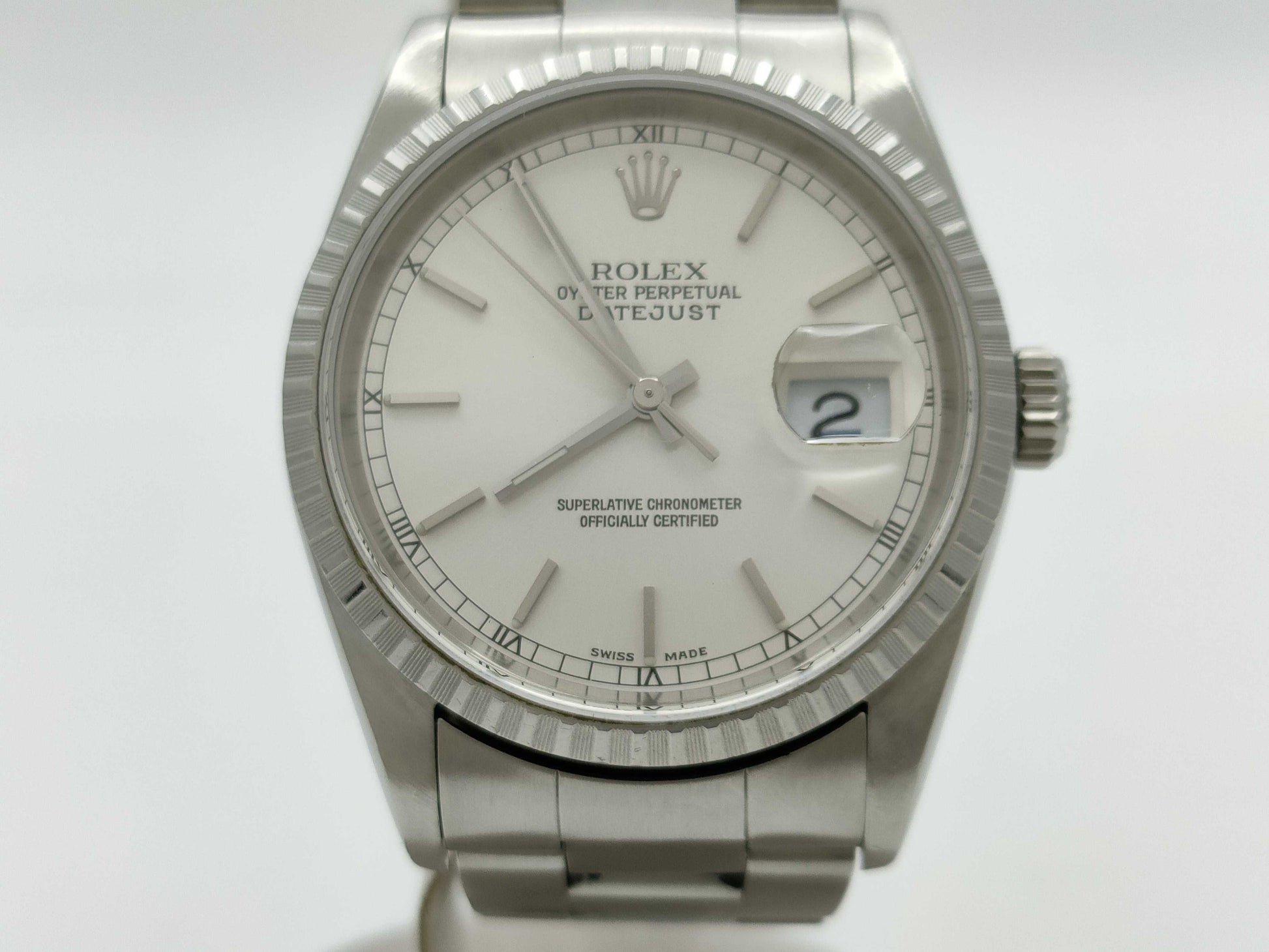 ROLEX 16220 D082540 Silver Dial Oyster Breath Men's Watch