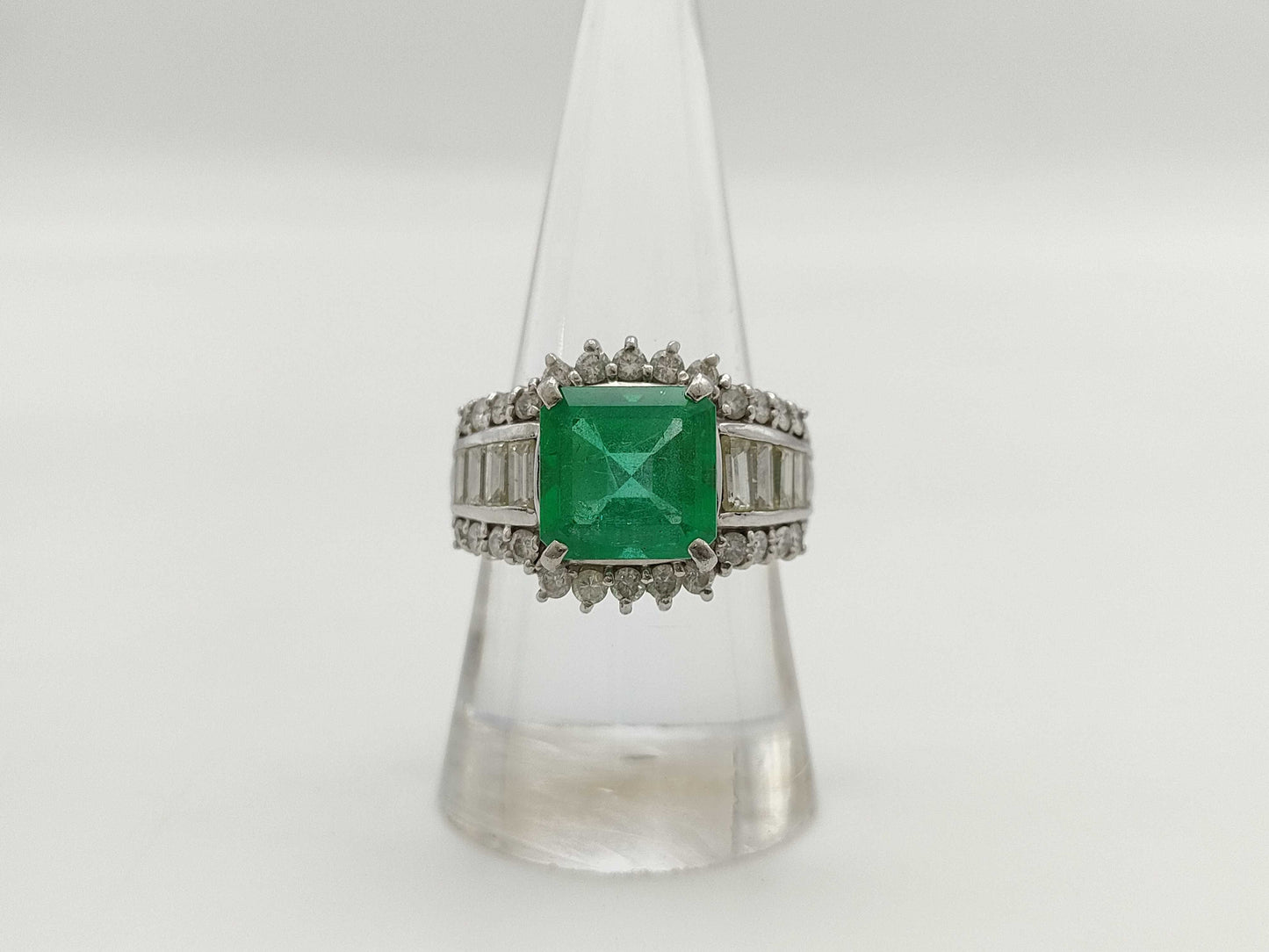 E3.52ct D1.73ct Pt900 13.4g Ring 