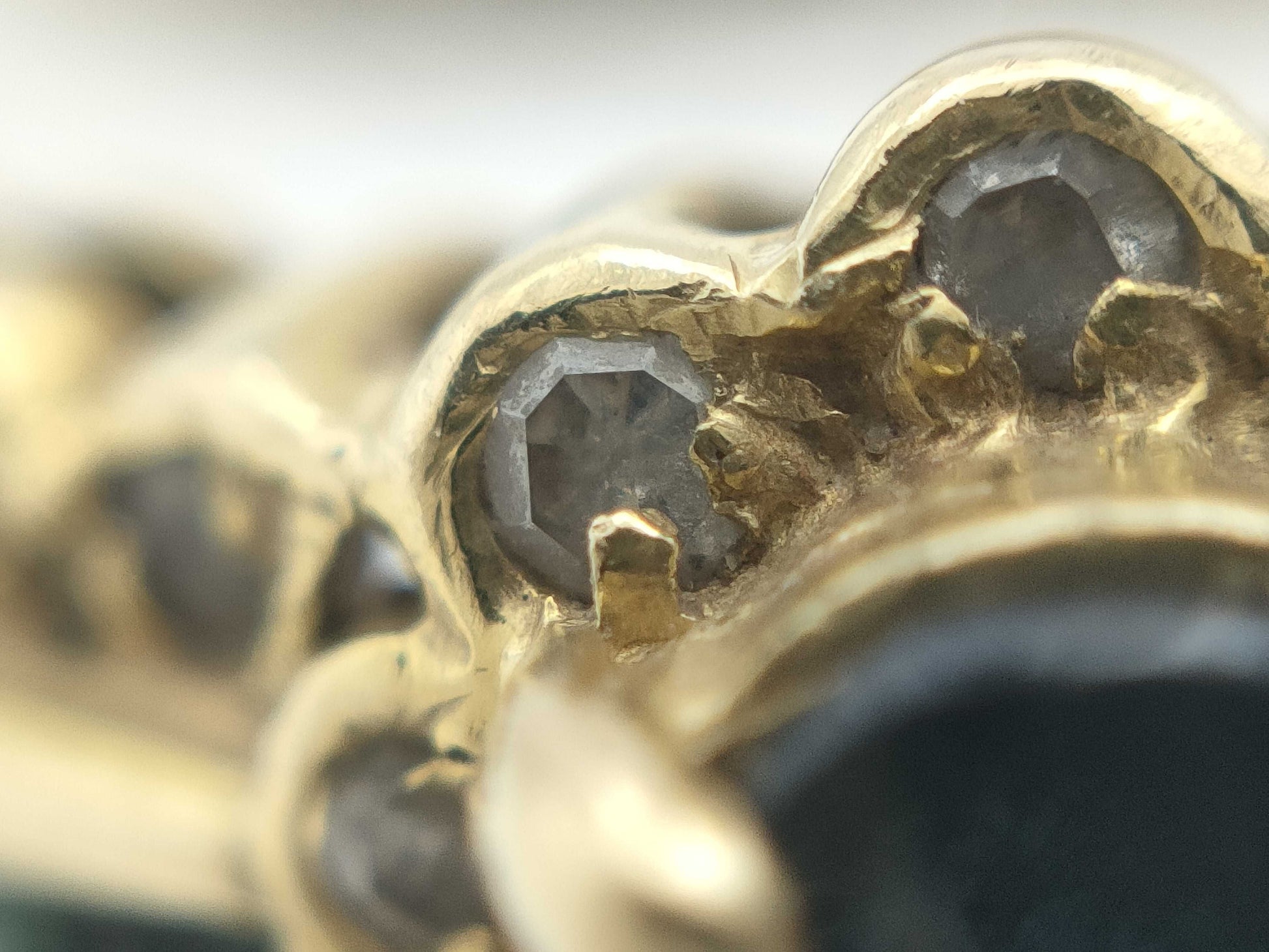 Colored Stone 0.95ct D0.13ct K18 3.9g Ring 