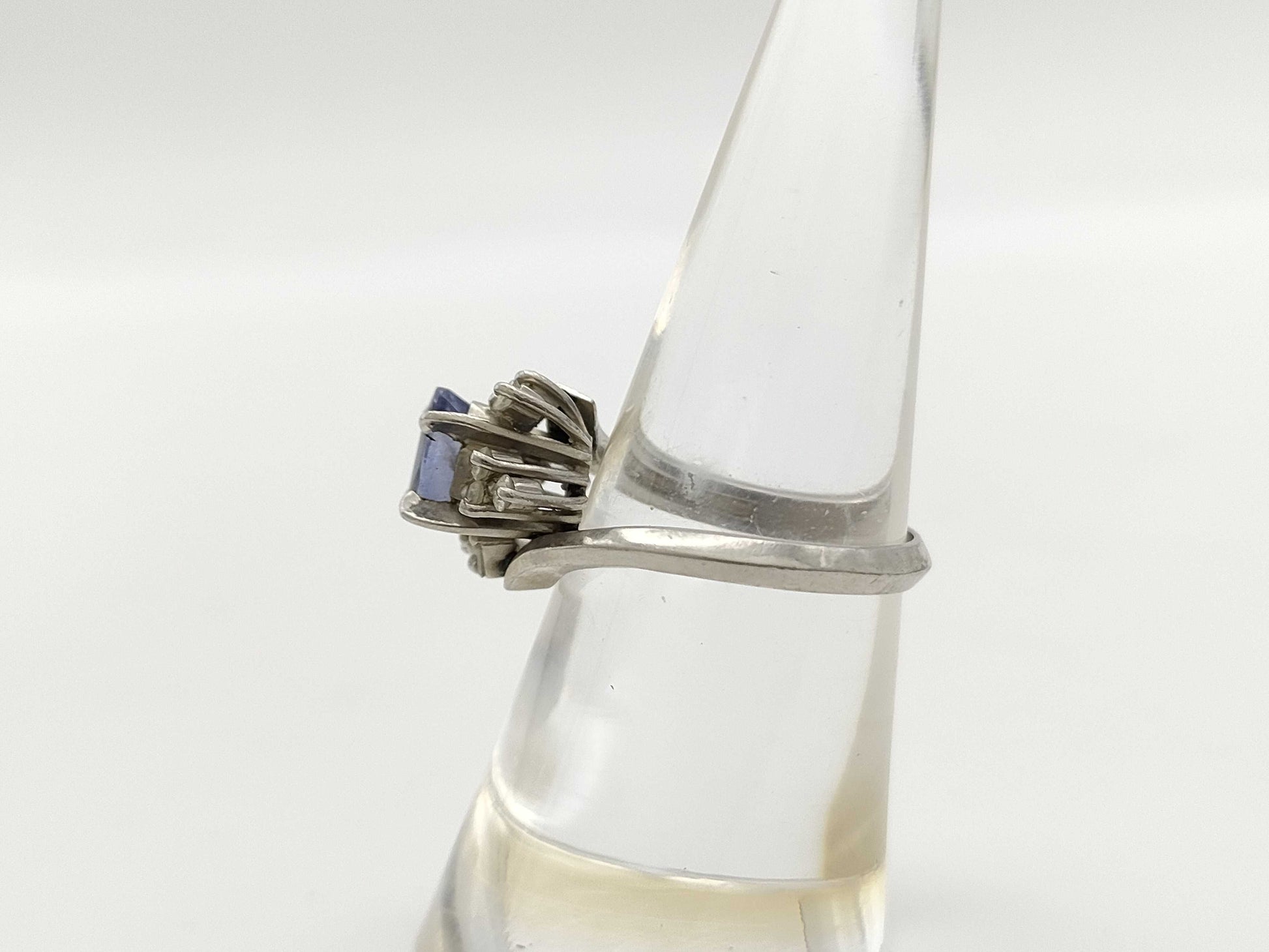 Colored Stone 1.20ct D0.26ct Pt900 5.9g Ring 