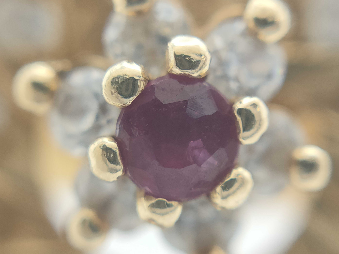 Swing Ring with Colored and Transparent Stones, 585, 3.9g 