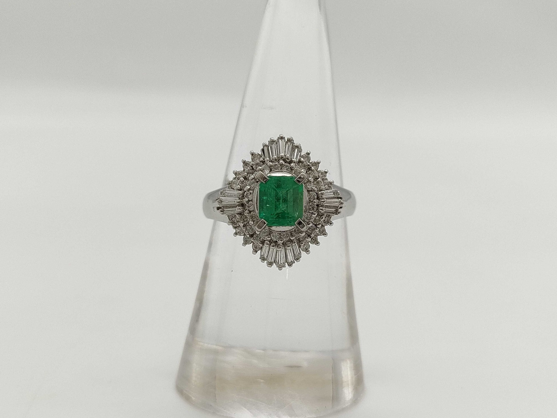 E0.65ct D0.45ct Pt900 6.4g Ring 