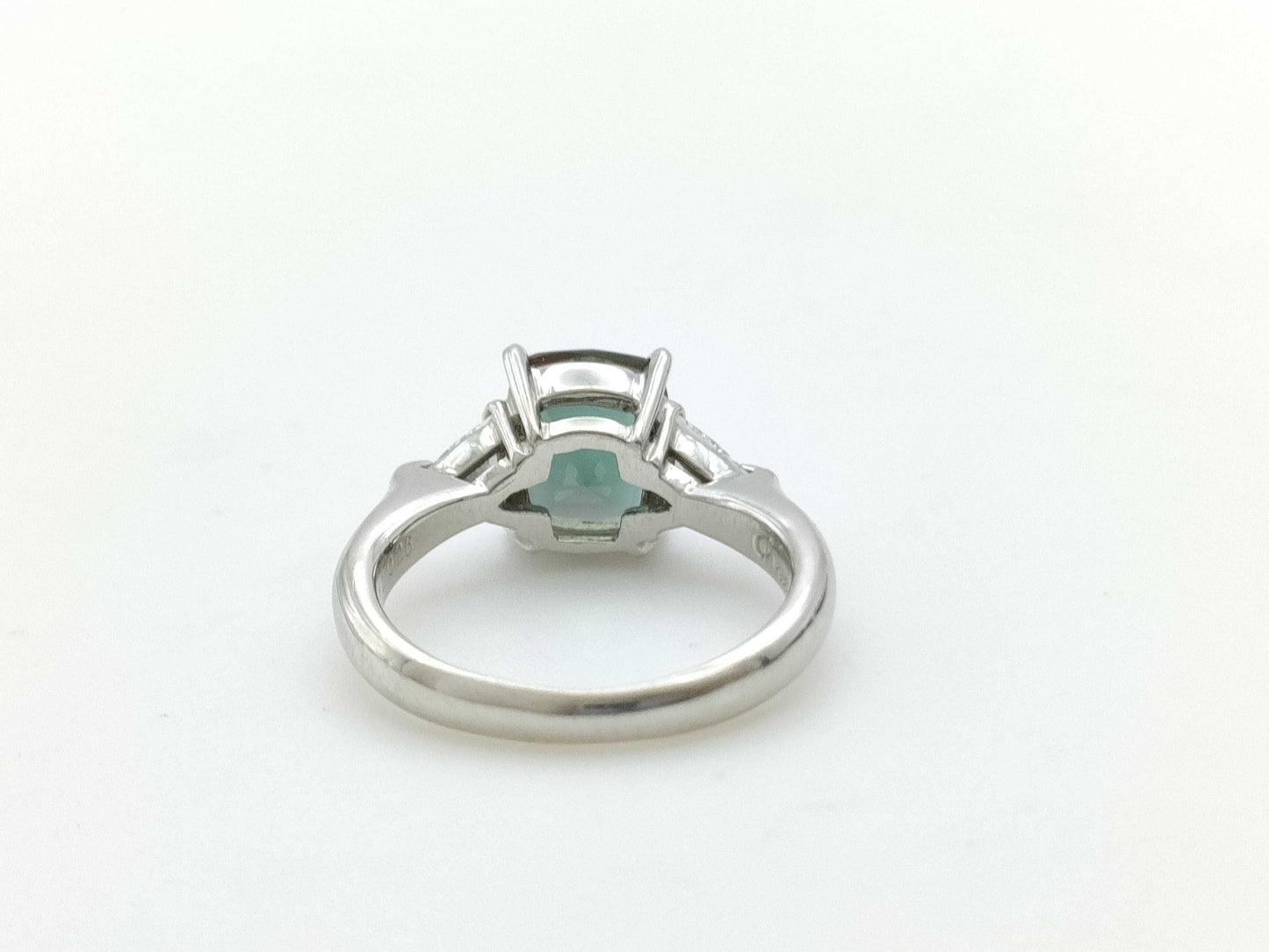 CRESCENT VERT Colored Stone 2.52ct D0.26ct Pt950 6.7g Ring 