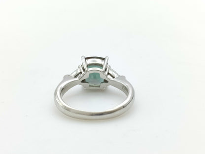 CRESCENT VERT Colored Stone 2.52ct D0.26ct Pt950 6.7g Ring 