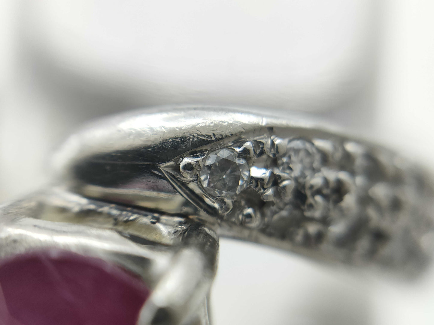 Colored Stone 2.09ct D0.10ct Pt900 13.9g Ring 