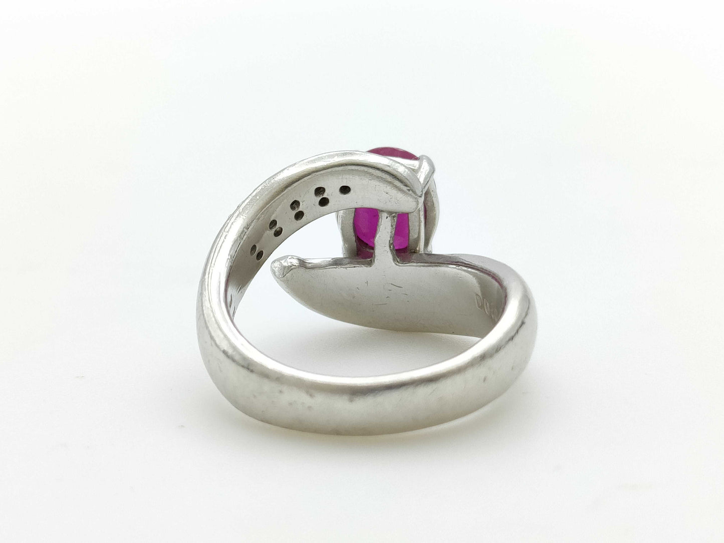 Colored Stone 2.09ct D0.10ct Pt900 13.9g Ring 