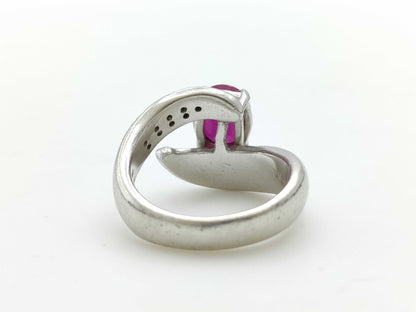 Colored Stone 2.09ct D0.10ct Pt900 13.9g Ring 