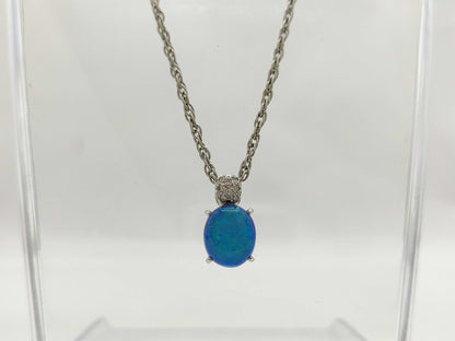 CRESCENT VERT Colored Stone 3.10ct D0.11ct Pt950/850 12.7g Necklace 