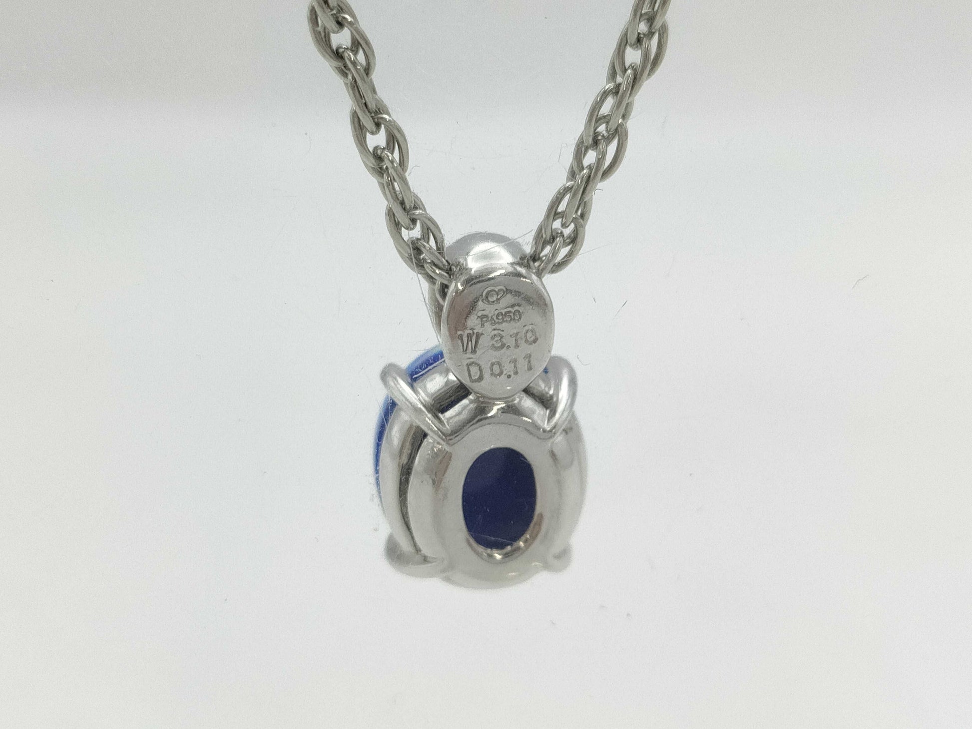 CRESCENT VERT Colored Stone 3.10ct D0.11ct Pt950/850 12.7g Necklace 