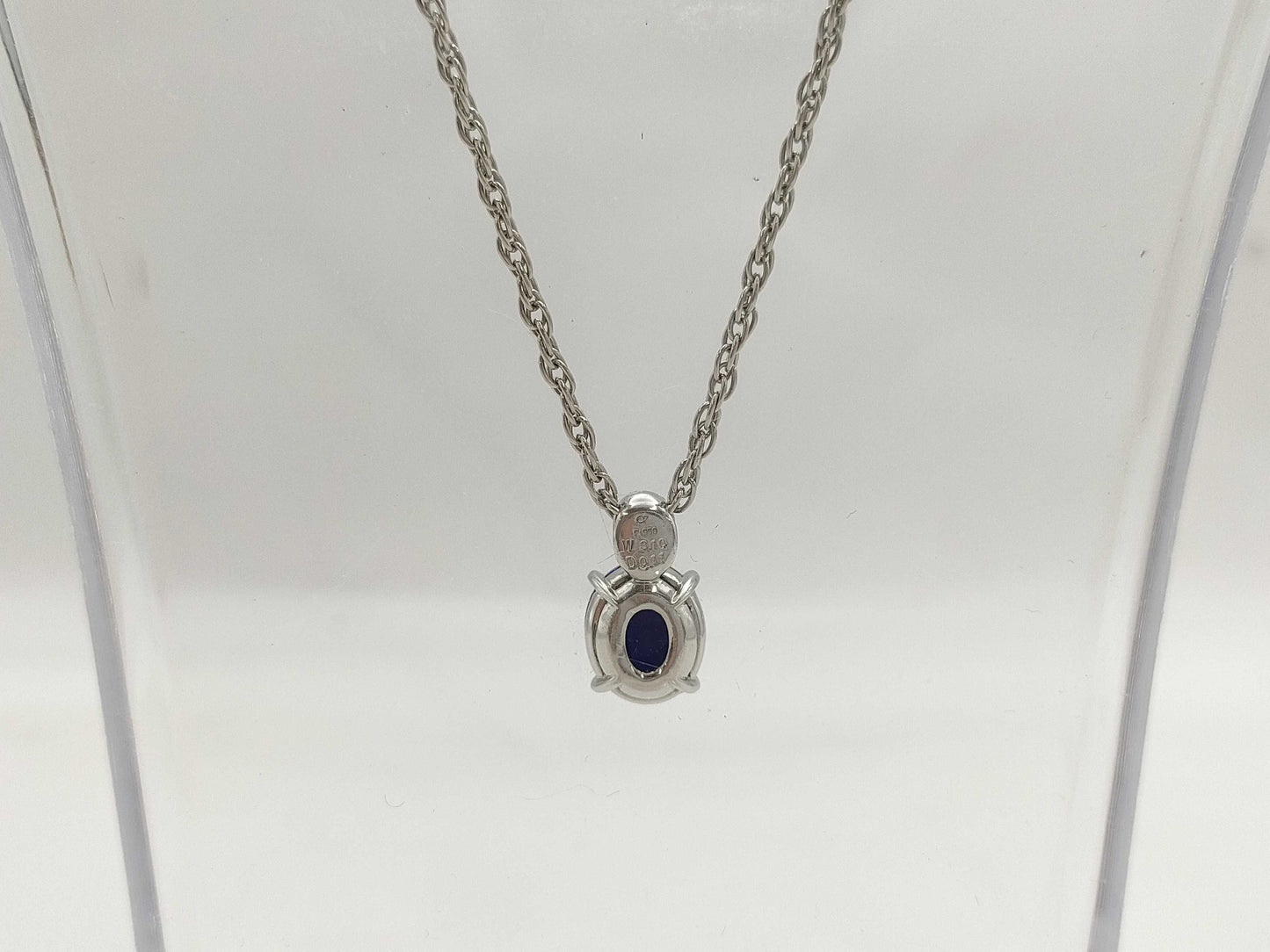 CRESCENT VERT Colored Stone 3.10ct D0.11ct Pt950/850 12.7g Necklace 