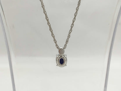 CRESCENT VERT Colored Stone 3.10ct D0.11ct Pt950/850 12.7g Necklace 