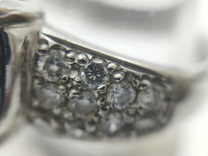 CRESCENT VERT Colored Stone 3.10ct D0.50ct Pt950 10.4g Ring 