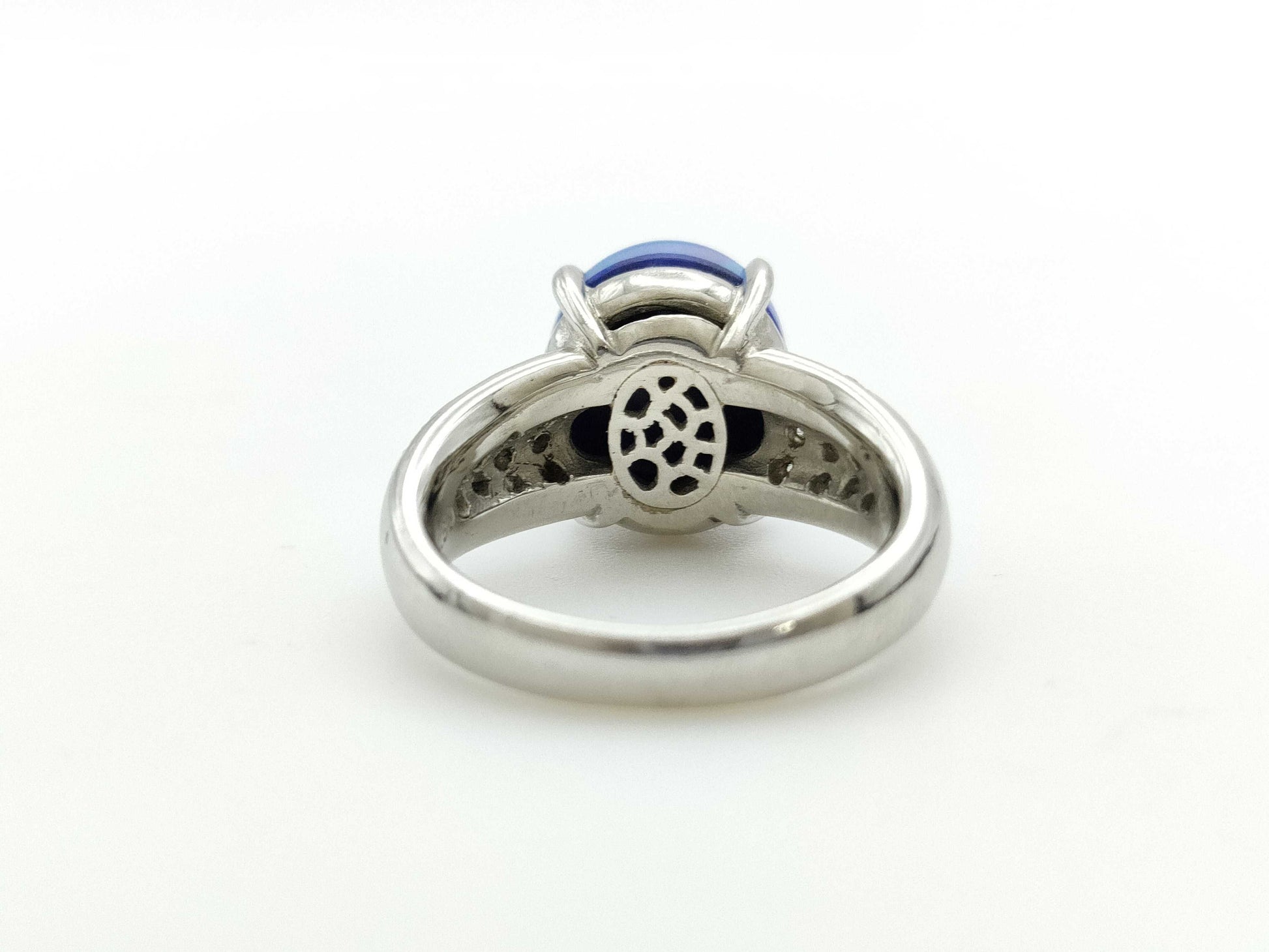 CRESCENT VERT Colored Stone 3.10ct D0.50ct Pt950 10.4g Ring 