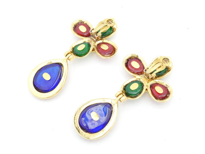 CHANEL Cocomark Cross Swing Earrings