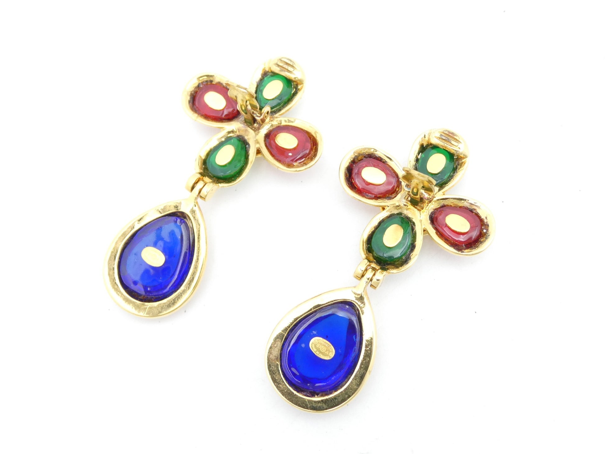 CHANEL Cocomark Cross Swing Earrings