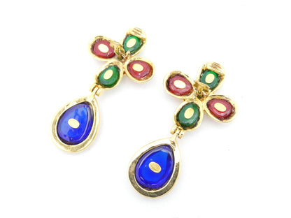 CHANEL Cocomark Cross Swing Earrings