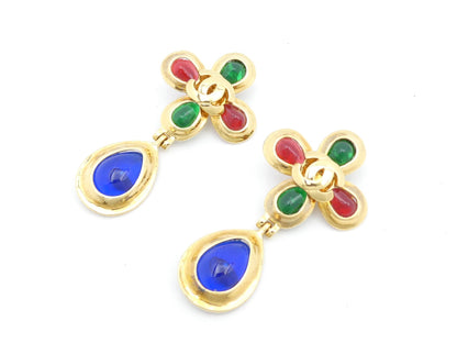 CHANEL Cocomark Cross Swing Earrings