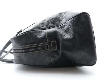GUCCI GG Shima Leather Boston Bag