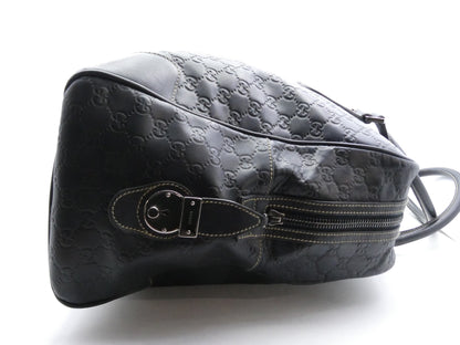 GUCCI GG Shima Leather Boston Bag